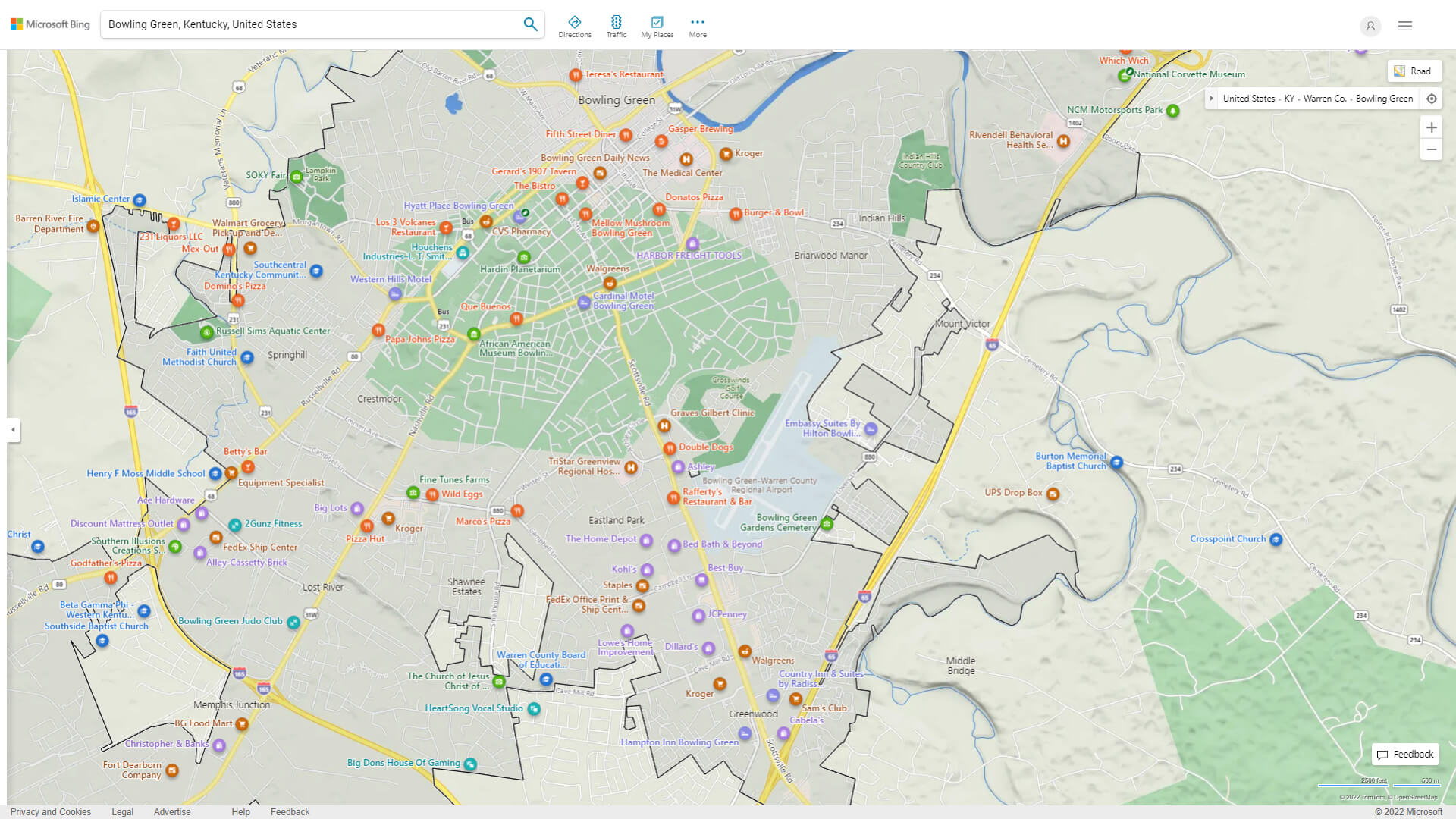 Bowling Green Detailed Map